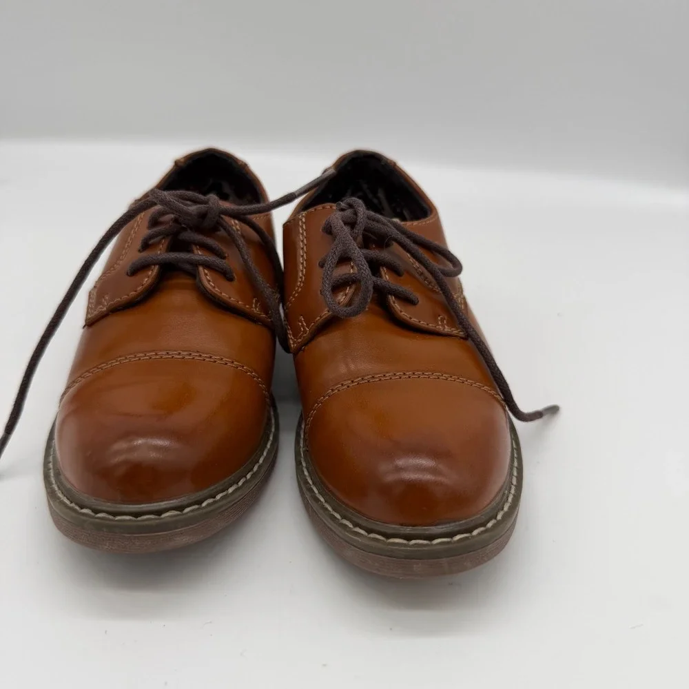 Bruno Marc Kids Cognac Brown Cap Toe Oxford Dress Shoes SBOX211K Size 10